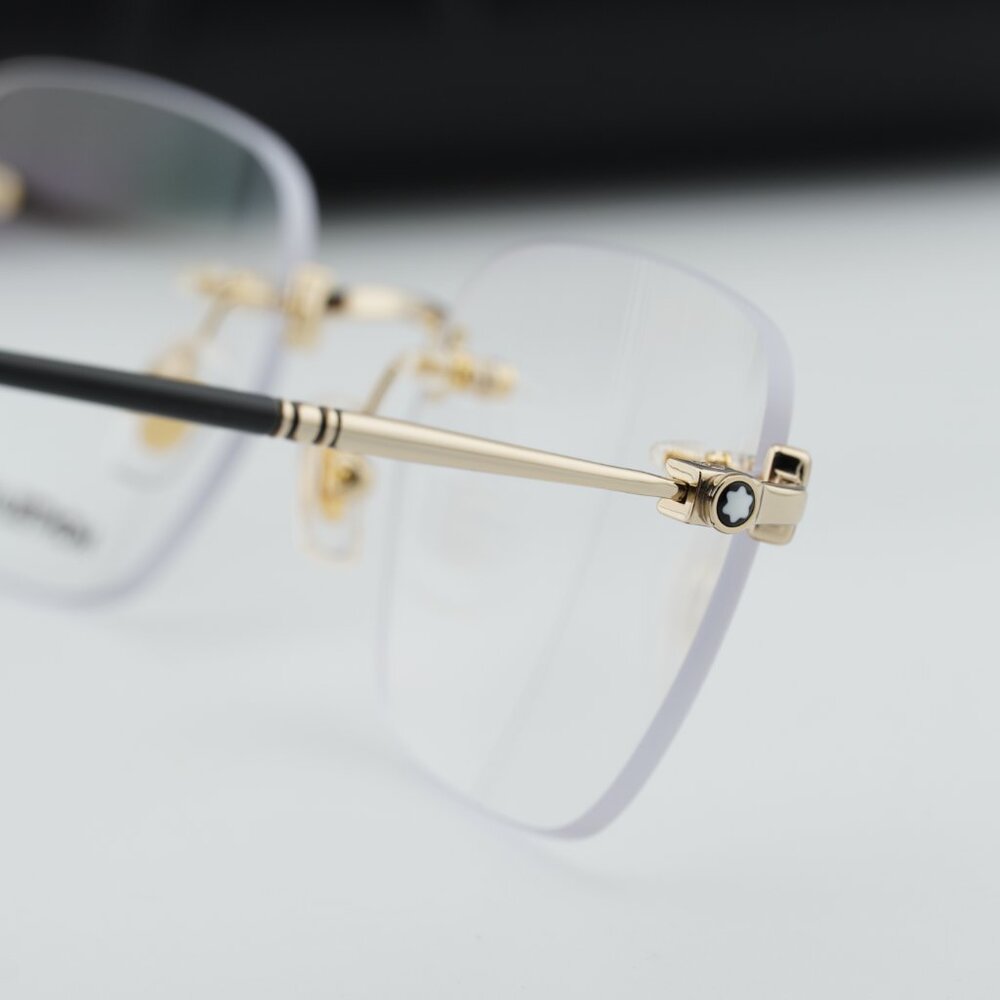 Montblanc MB0130O 002 Square Eyeglasses – Gold 53mm - Picture 9 of 9